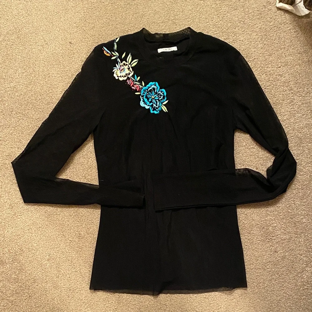 Cache Embroidered Chiffon Top - Picture 1 of 4